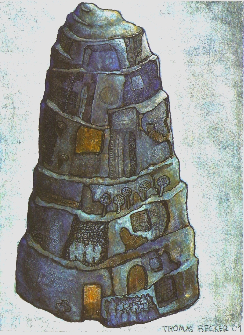 Thomas Becker "Babylon", 2001 Acryl auf Leinwand (130 x 165 cm)